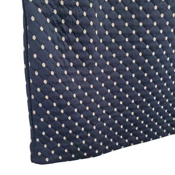 Boden Size 12 Dress Dotty Day Quilted Shift Polka Dot Zip Back Pockets Navy - Picture 7 of 13